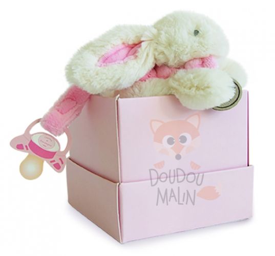  lapin bonbon blanc rose attache sucette 